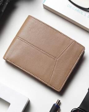 men bi-fold wallet with embroidery