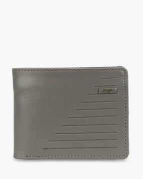 men bi-fold wallet with metal accent logo