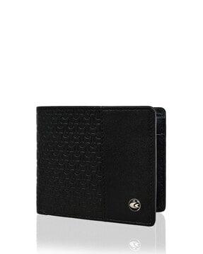 men bi-fold wallet with metal accent