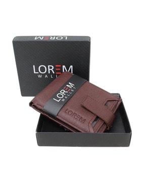 men bi-fold wallet with snap-button closure