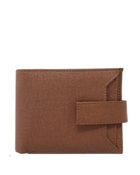 men bi-fold wallet with snap button closure