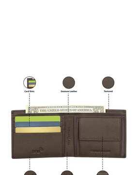 men bi-fold wallet with stitched detail