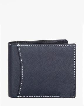 men bi-fold wallet with stitched detail