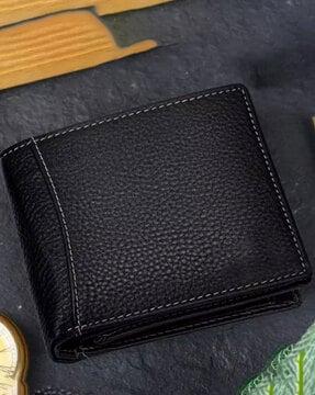 men bi-fold wallet with stitched detail