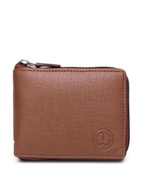 men bi-fold wallet with zip closure