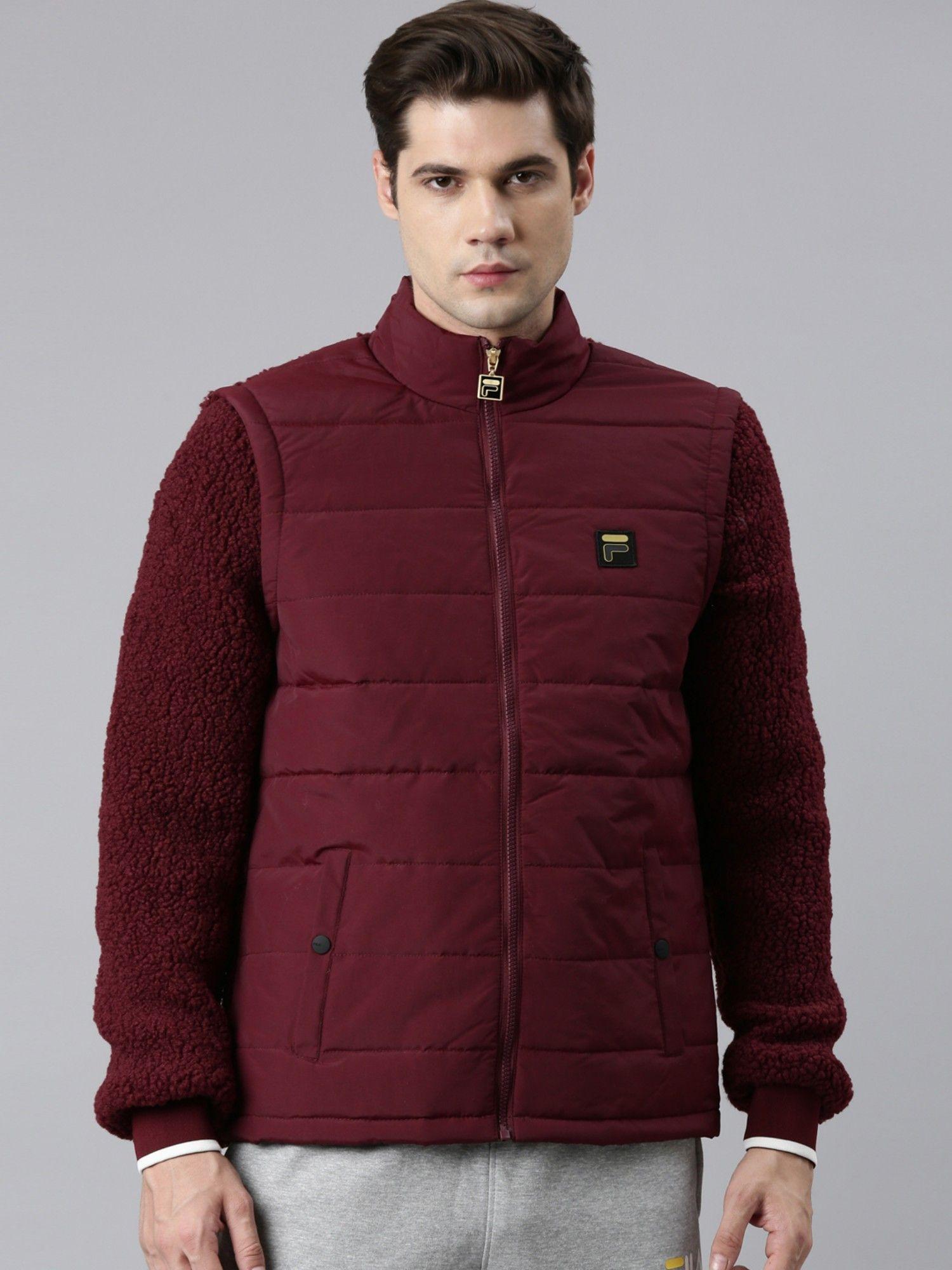 men biaggi bomber maroon jacket