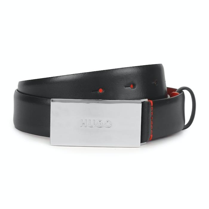 men black & red reversible leather belt