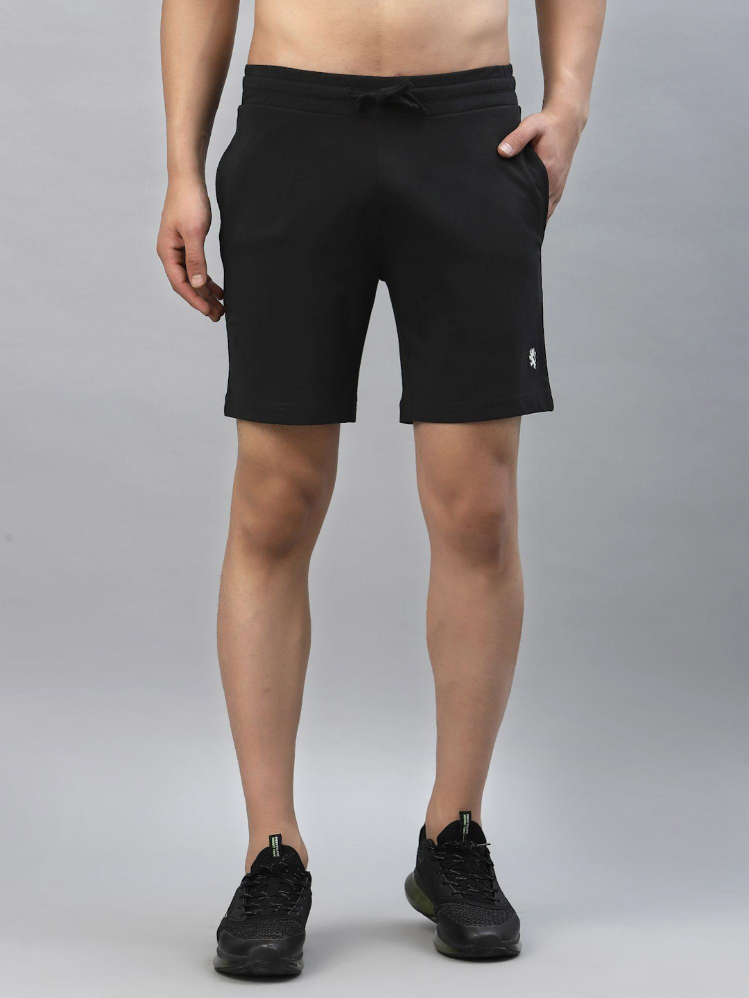 men black activewear shorts