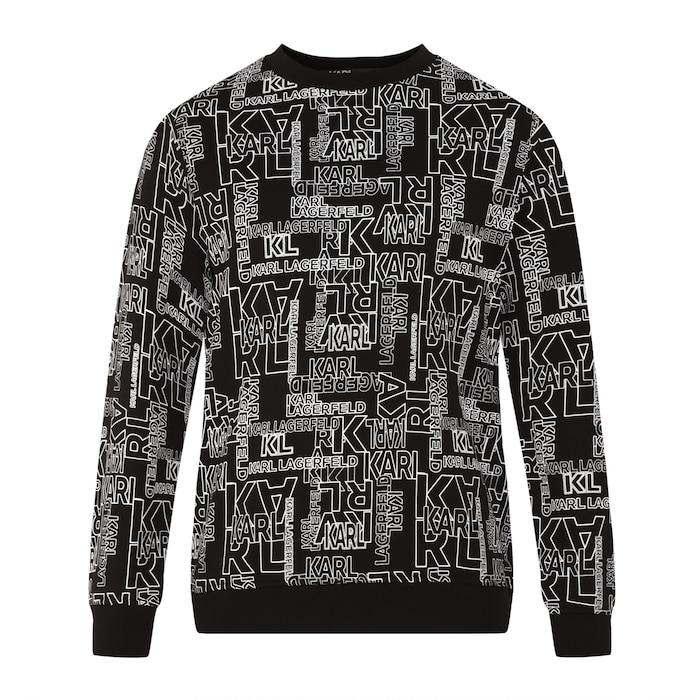 men black all-over block karl print sweatshirt