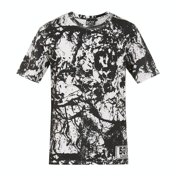 men black all-over branches print t-shirt