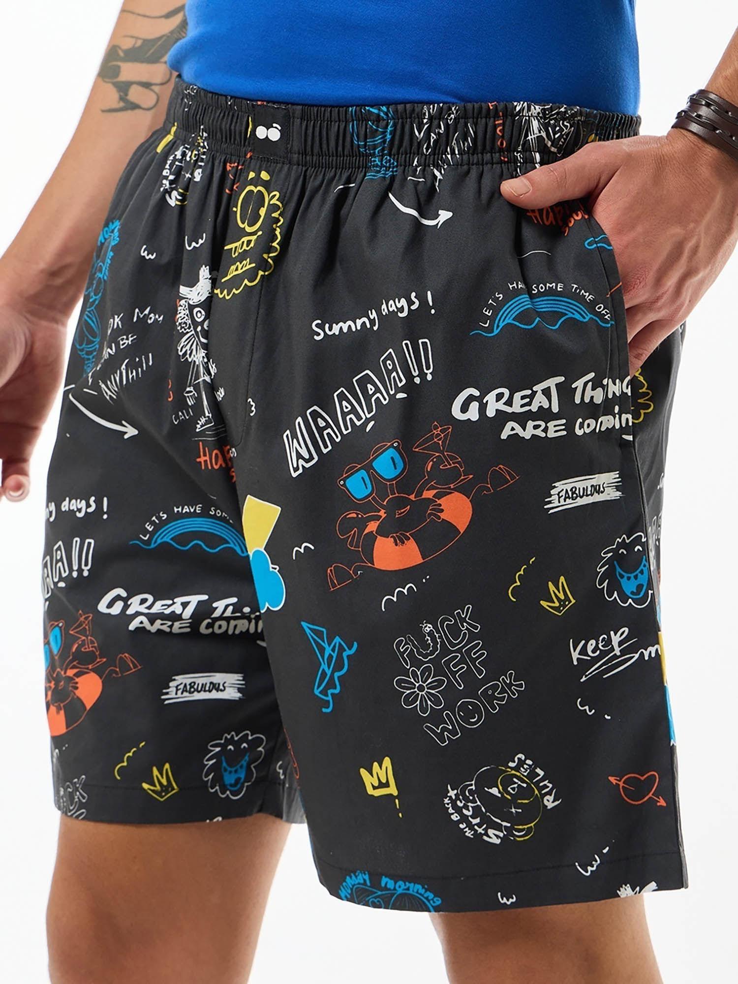 men black all over printed boxer