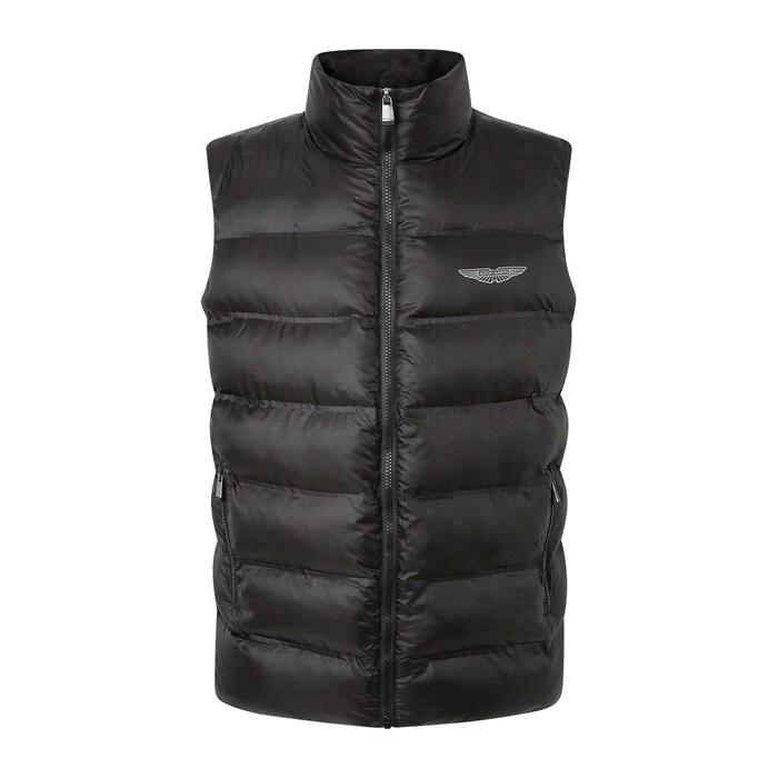 men black amr logo padded gilet