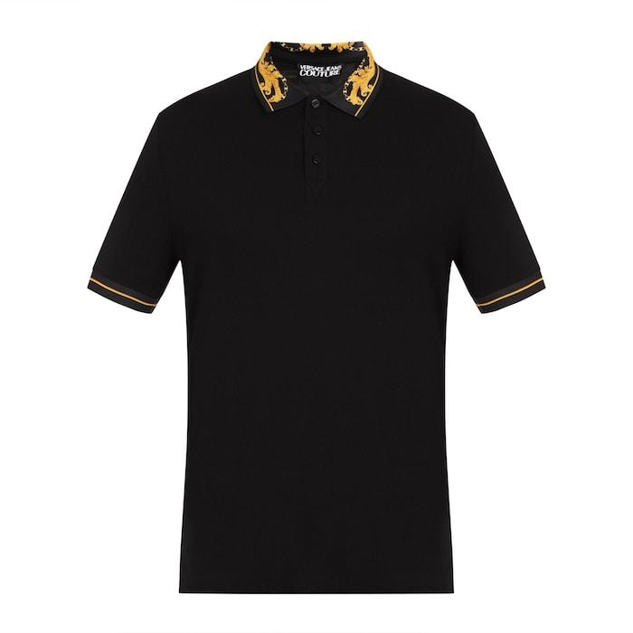 men black baroque collar polo