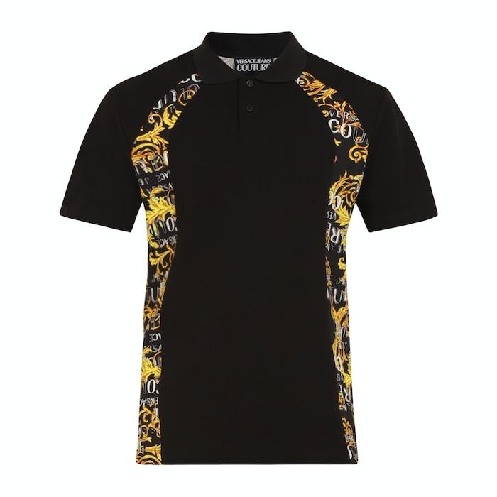 men black baroque panelled polo