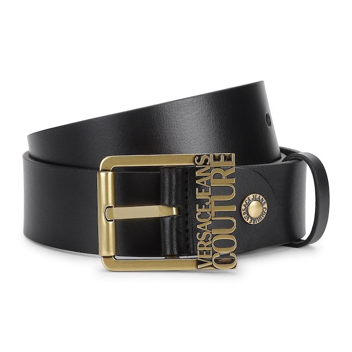 men black brand-name pin buckle leather belt