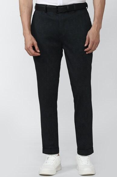 men black check carrot fit formal trousers