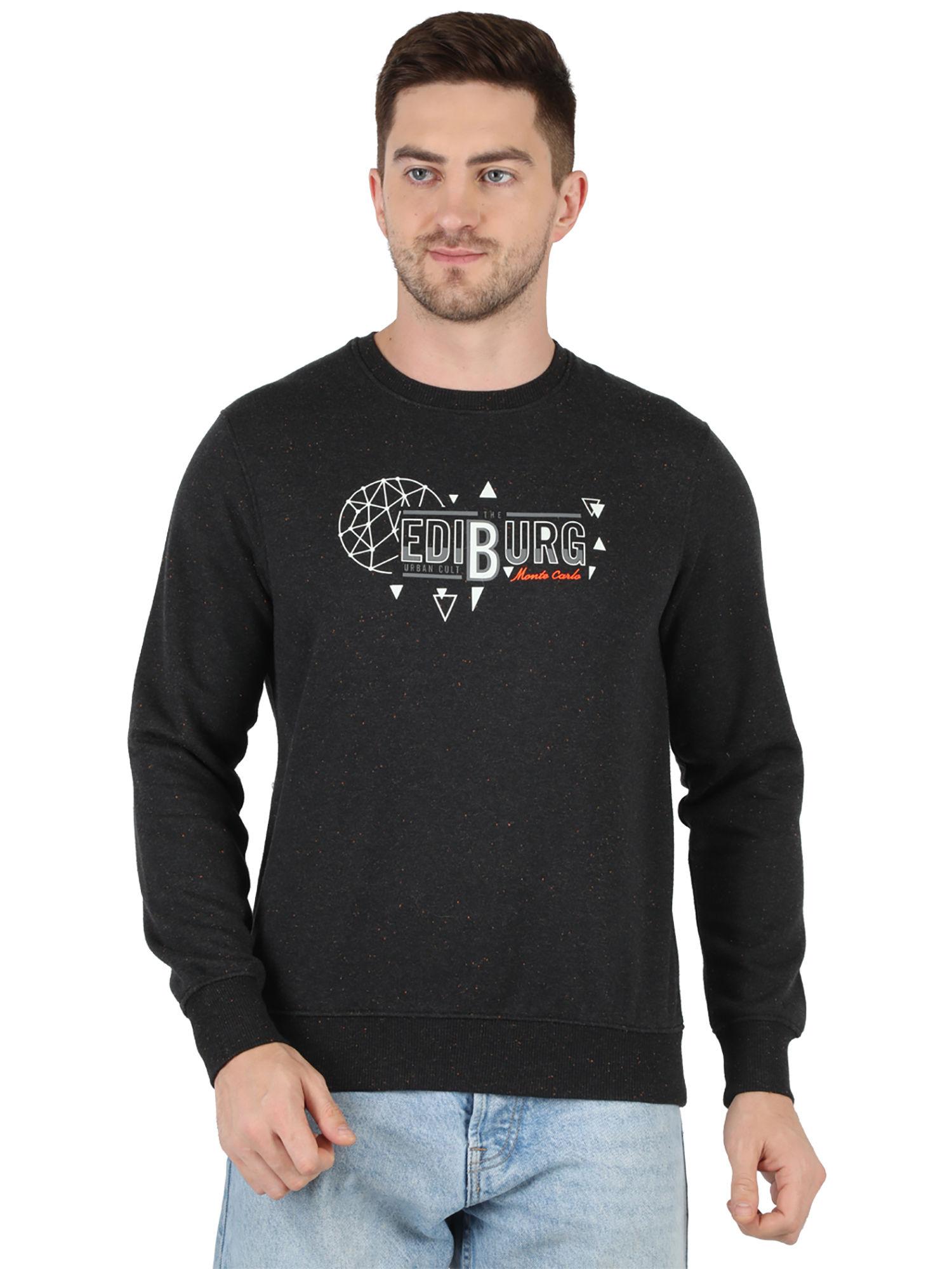 men black cotton blend sweatshirt