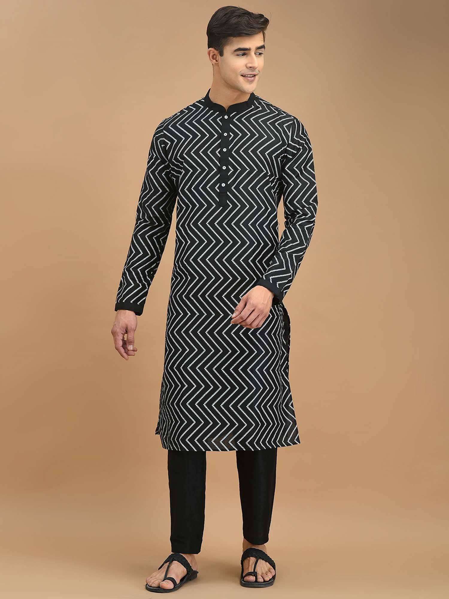 men black cotton kurta