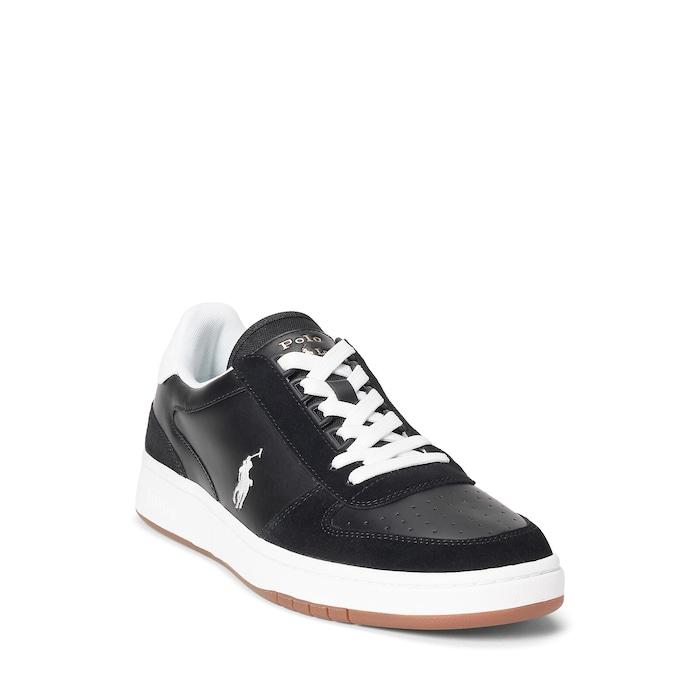 men black court leather-suede sneaker