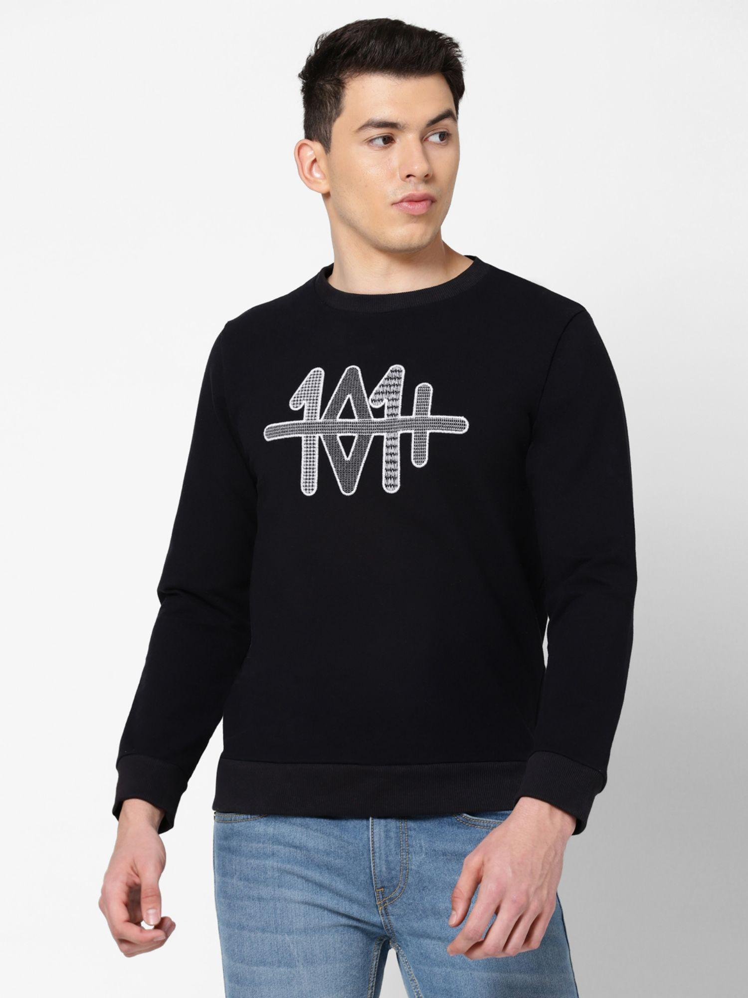 men black embroidered sweatshirt