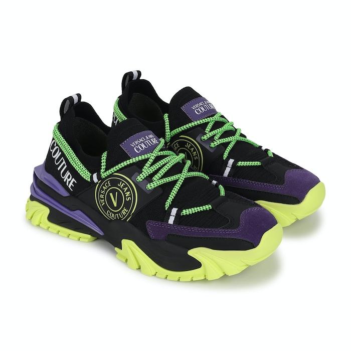 men black fluorescent detailing shoes