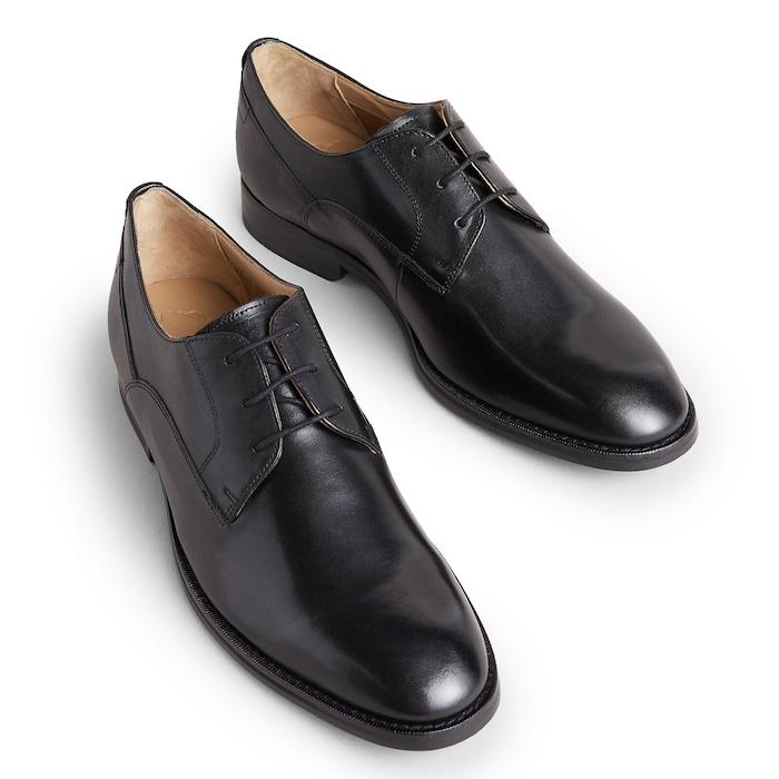 men black formal leather derby shoes