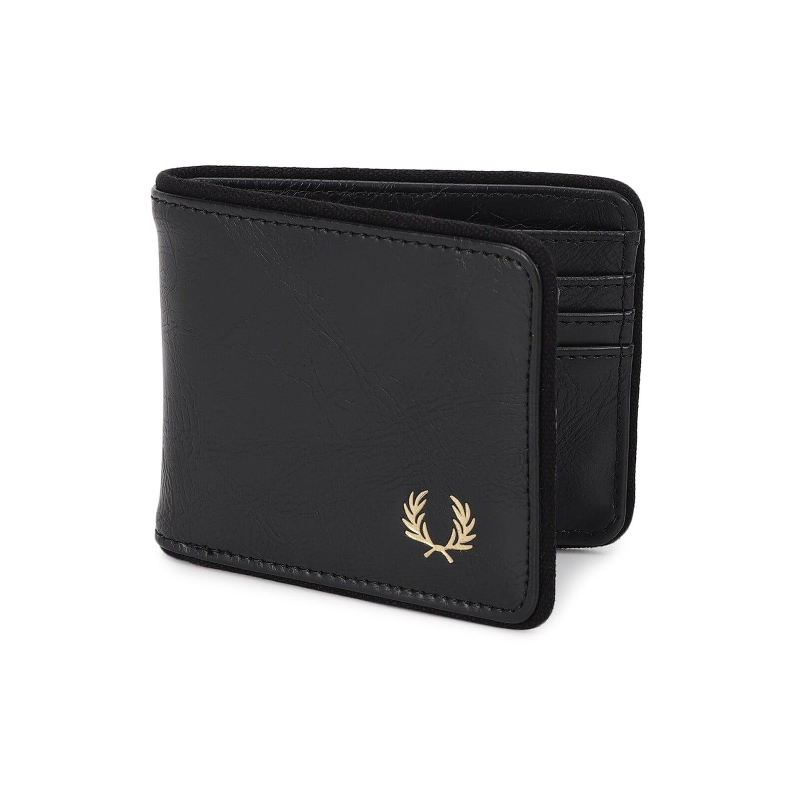 men black front logo bi-fold wallet