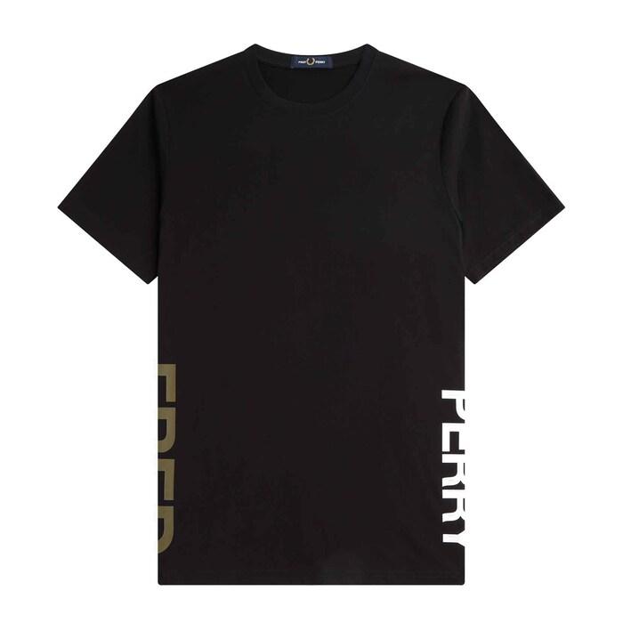 men black graphic branding t-shirt