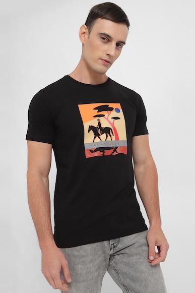 men black graphic print crew neck graphic t-shirts