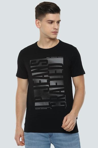men black graphic print crew neck t-shirt