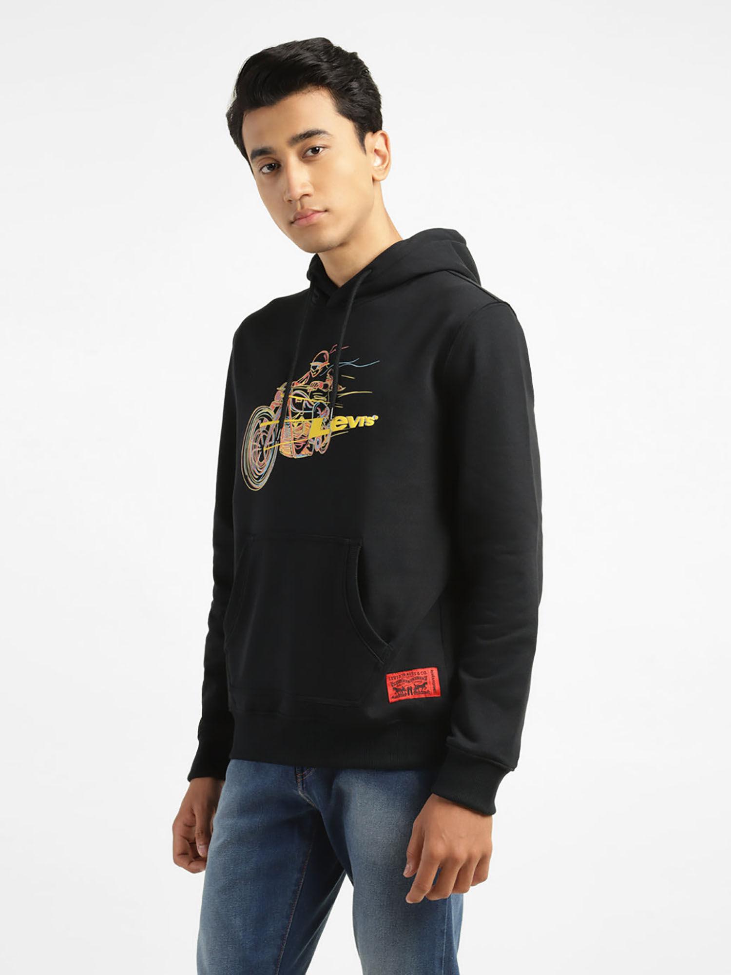 men black graphic regular fit sweatshirt