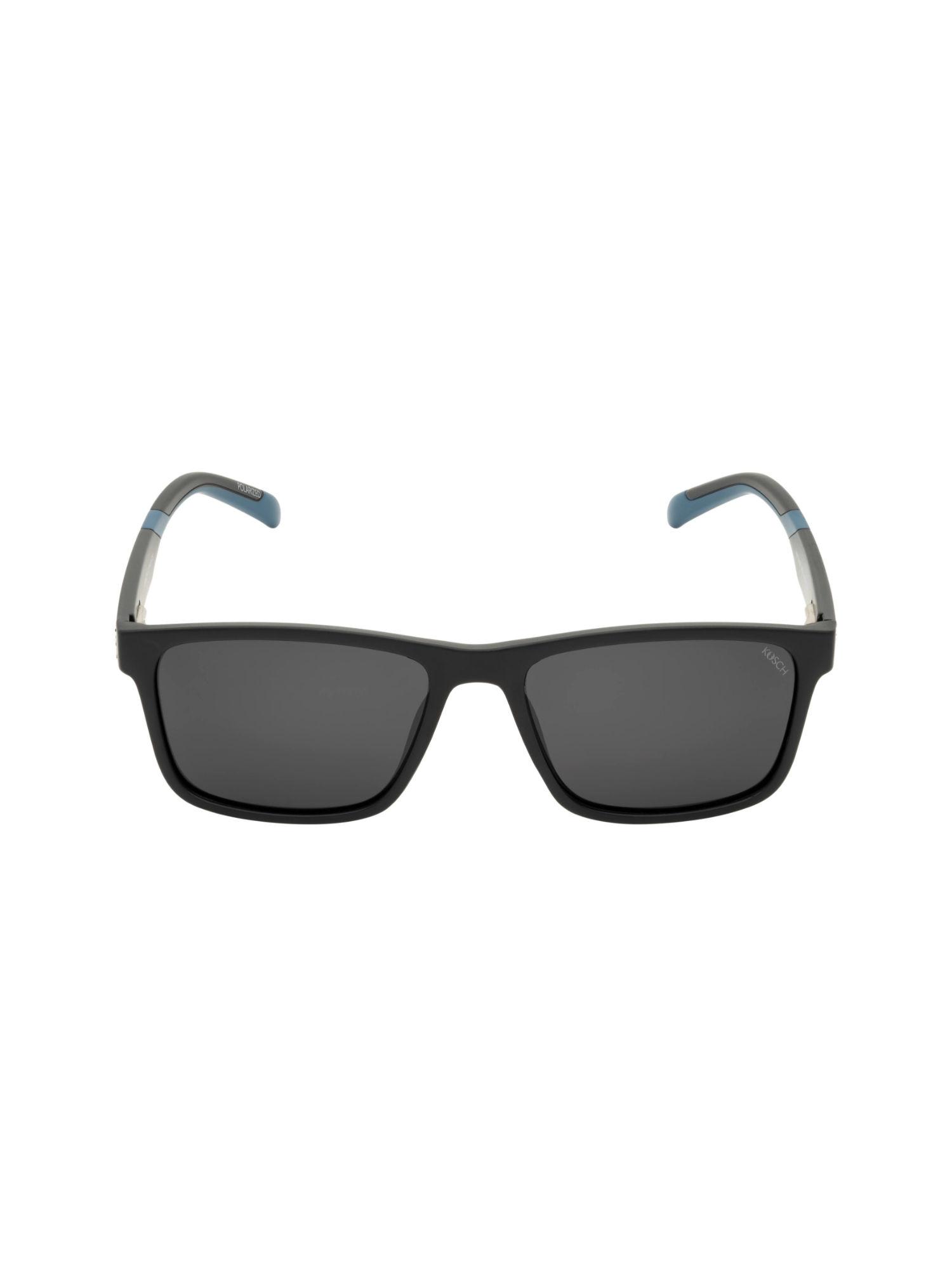 men black grey rectangle shape sunglasses with polarised lenses