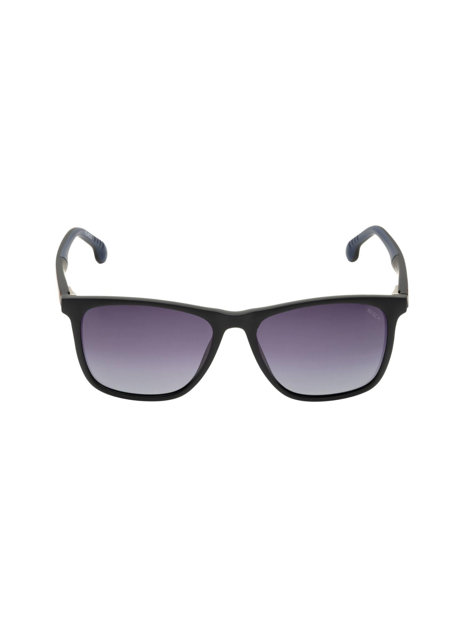 men black grey wayfarer shape sunglasses with polarised lenses