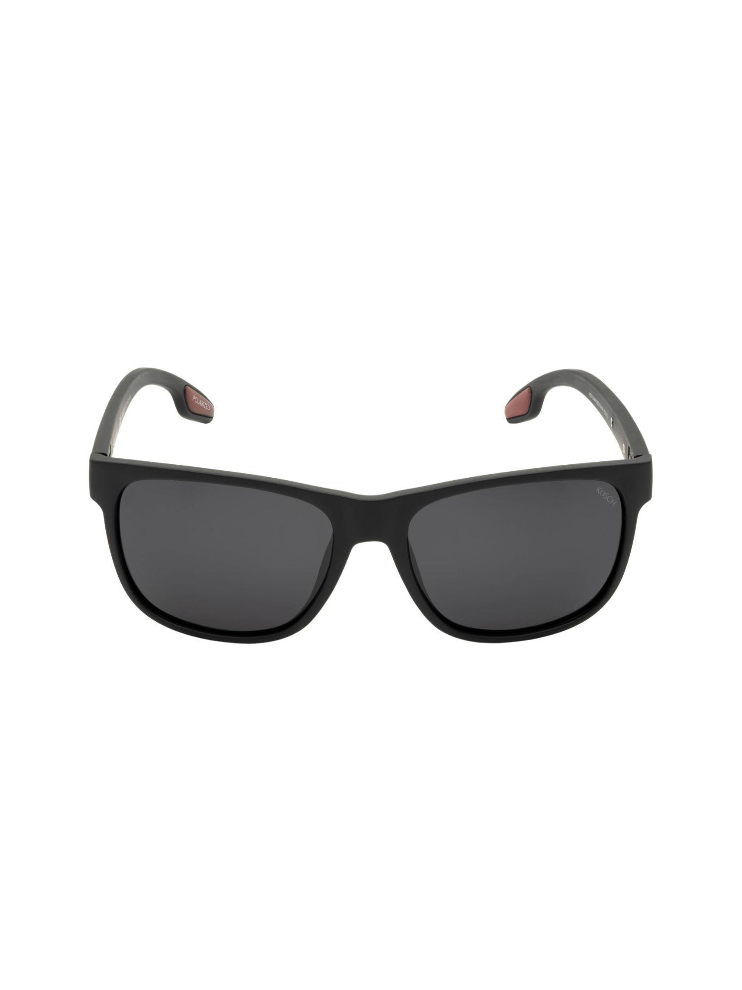 men black grey wayfarer shape sunglasses with polarised lenses