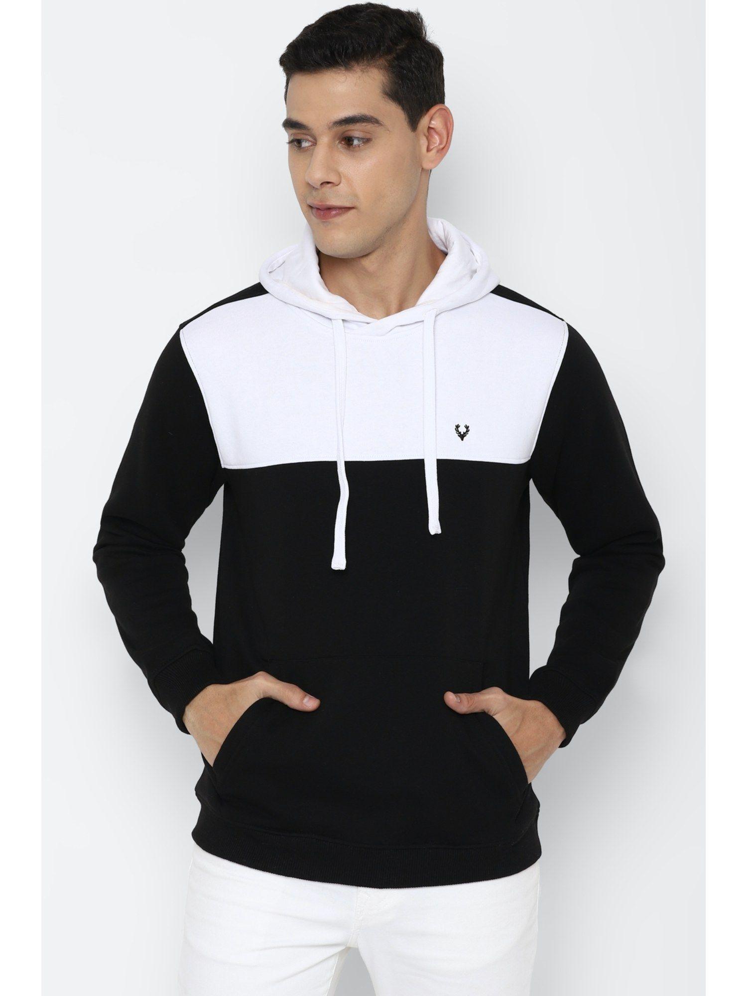 men black hooded neck full sleeves casual sweatshirt