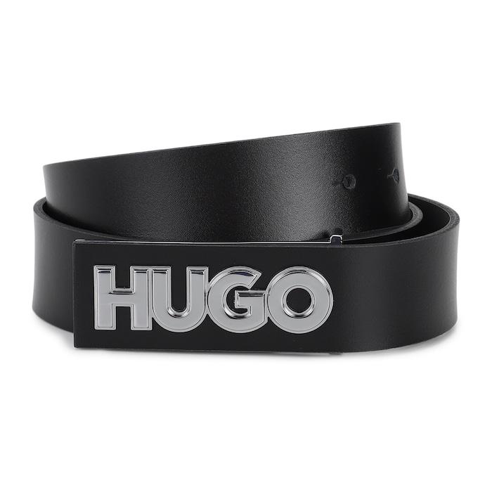 men black hugo plaque buckle belt