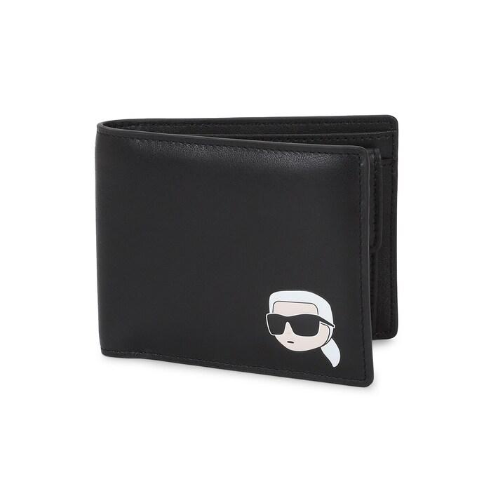 men black ikonik logo bi-fold wallet