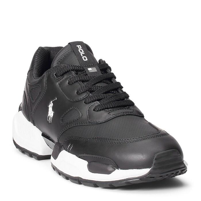 men black jogger leather-paneled sneaker