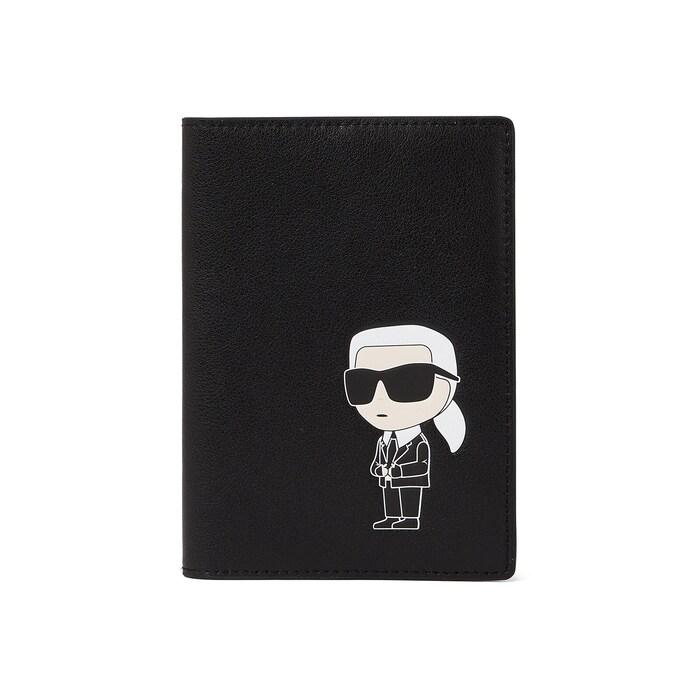 men black karl ikonik leather passport case