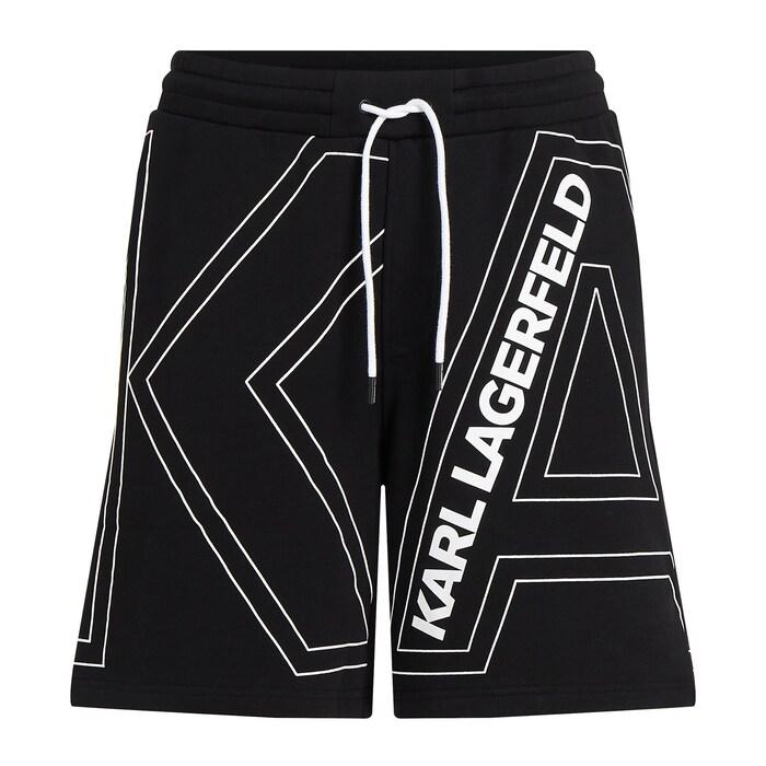 men black karl logo sweat shorts