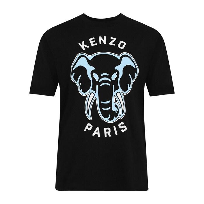 men black kenzo elephant print t-shirt