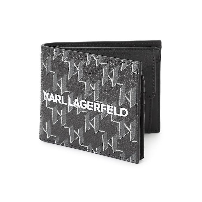 men black kl monogram bi-fold wallet