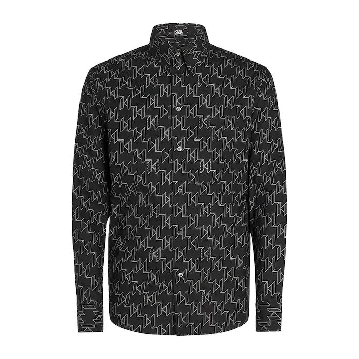 men black kl rhinestone-embellished shirt