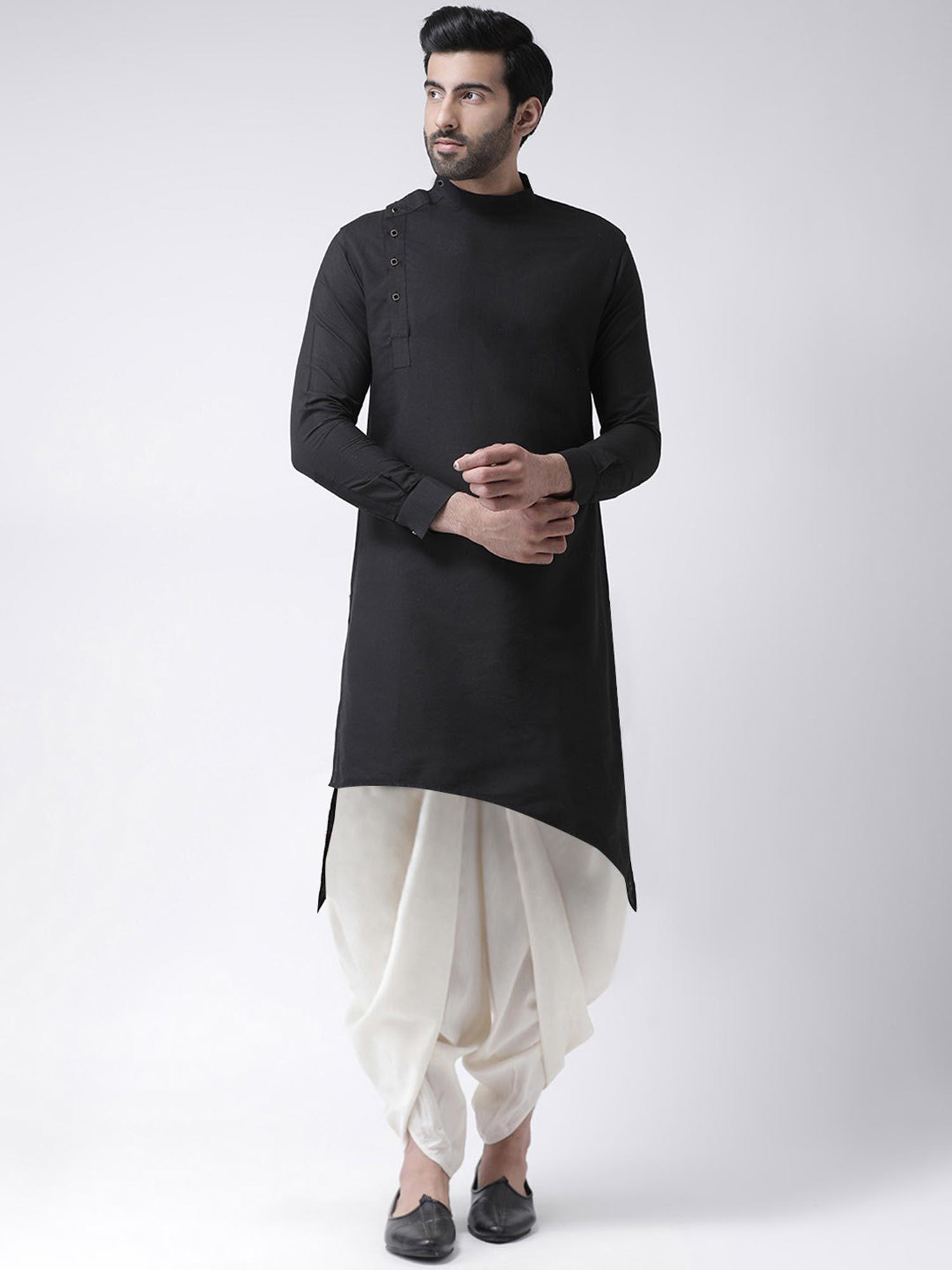 men black kurta (set of 2)