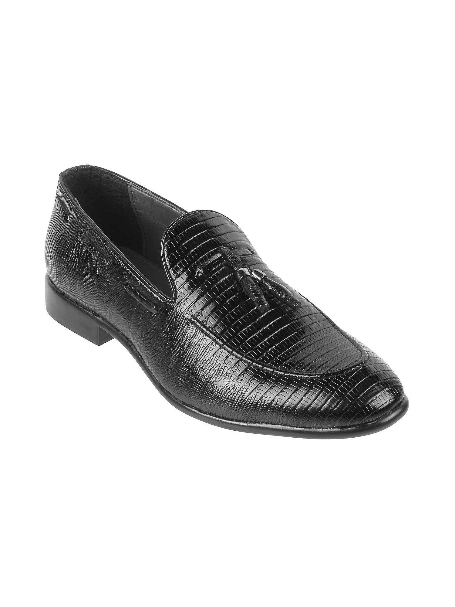 men black leather casual loafers