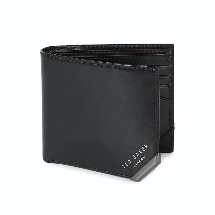 men black metal corner bi-fold wallet