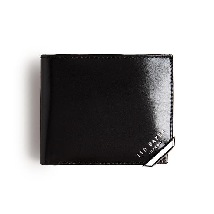 men black metal corner bifold coin wallet