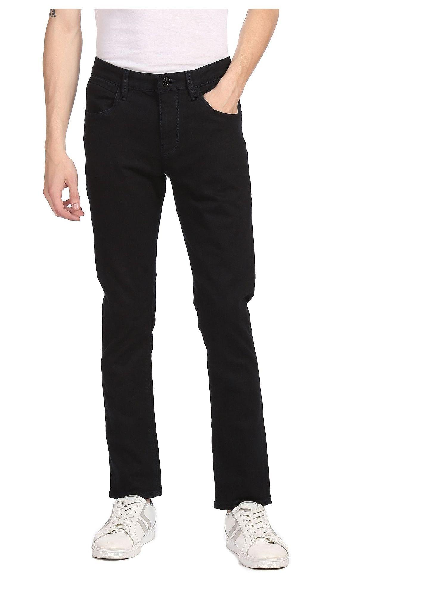 men black mid rise justin skinny fit jeans