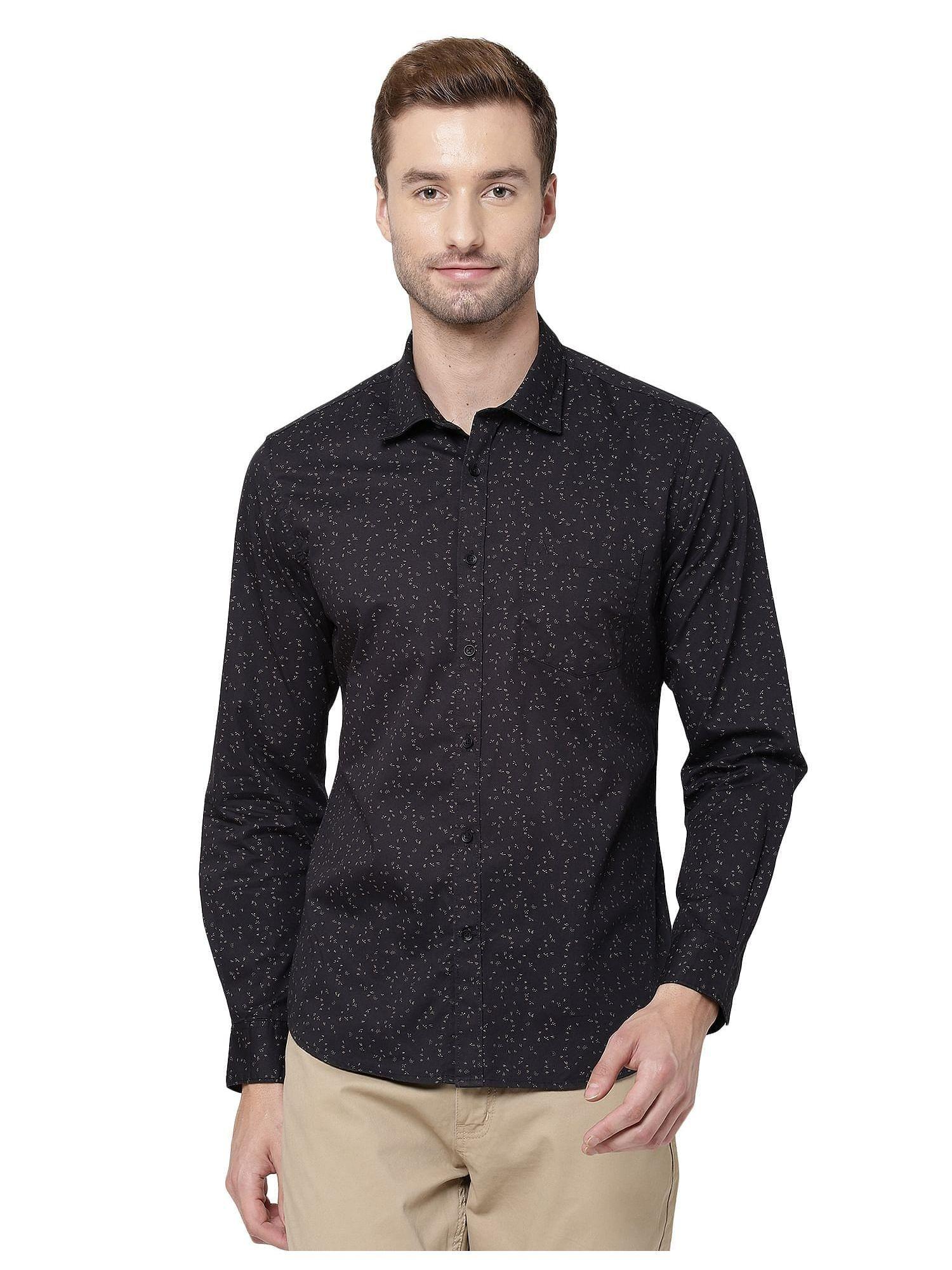 men black modern fit self design shirt