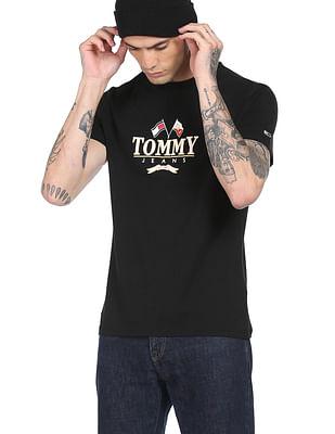 men black morden prep logo slim fit t-shirt